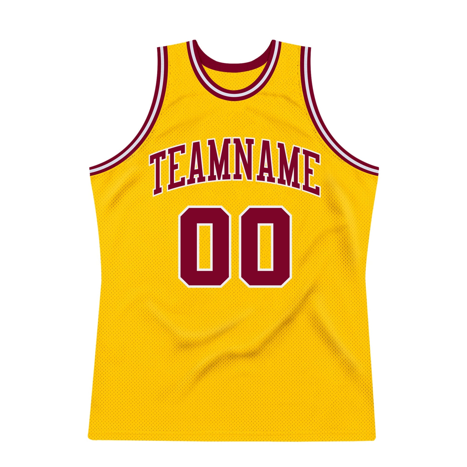 Custom Gold Maroon-White Authentic Throwback Basketball Jersey - Sky-Custom