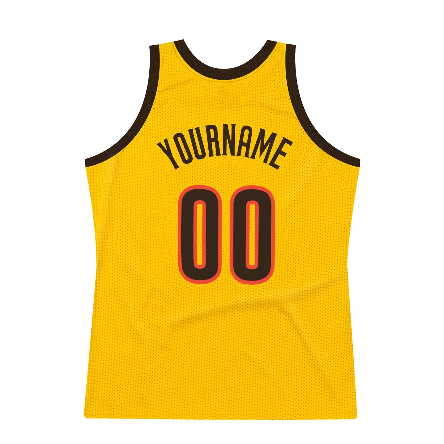 Custom Gold Brown-Orange Authentic Throwback Basketball Jersey - Sky-Custom