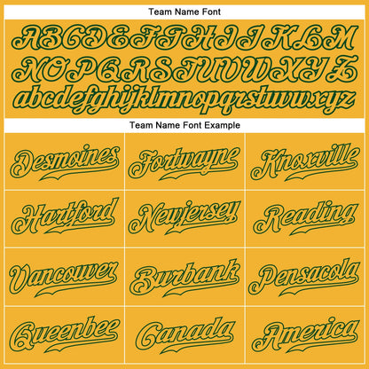 Custom Gold Gold-Green Authentic Baseball Jersey - Sky-Custom