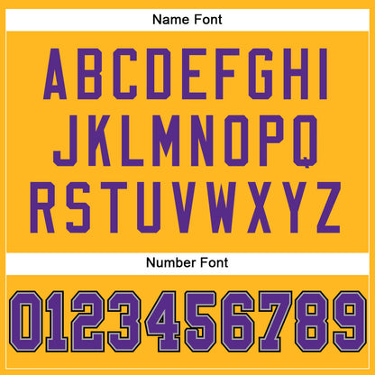 Custom Gold Purple-Black Mesh Authentic Football Jersey - Sky-Custom