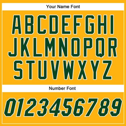 Custom Gold Green-White Authentic Baseball Jersey - Sky-Custom