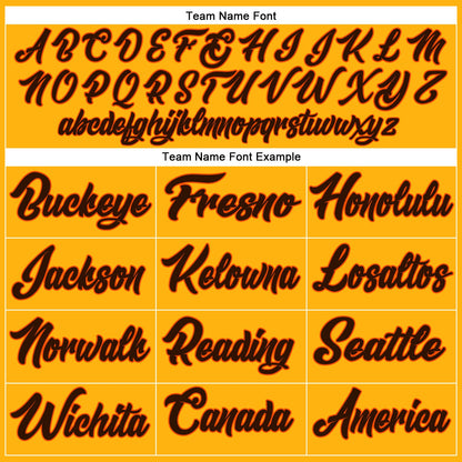 Custom Gold Brown-Orange Authentic Baseball Jersey - Sky-Custom