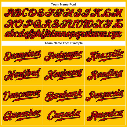 Custom Gold Red-Black Authentic Sleeveless Baseball Jersey - Sky-Custom