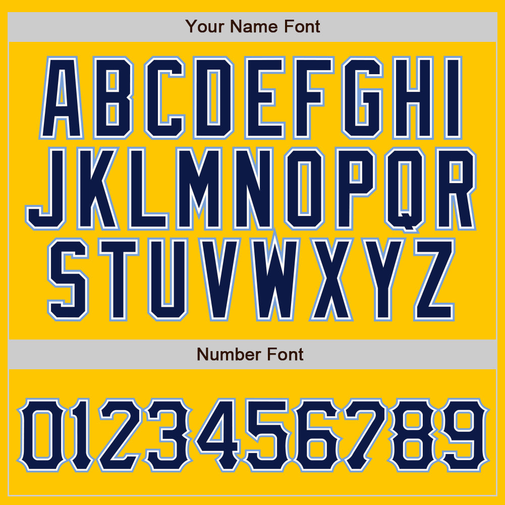 Custom Yellow Navy Pinstripe Navy-Light Blue Authentic Baseball Jersey - Sky-Custom