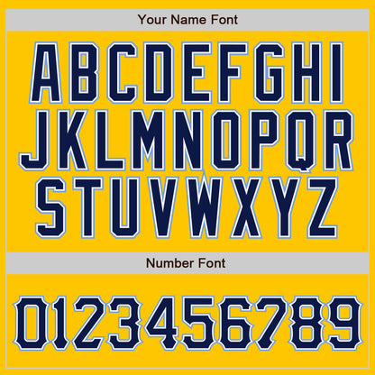 Custom Yellow Navy Pinstripe Navy-Light Blue Authentic Baseball Jersey - Sky-Custom