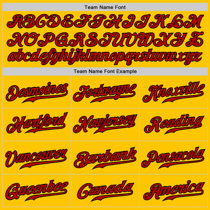 Custom Yellow Black Pinstripe Red-Black Authentic Baseball Jersey - Sky-Custom