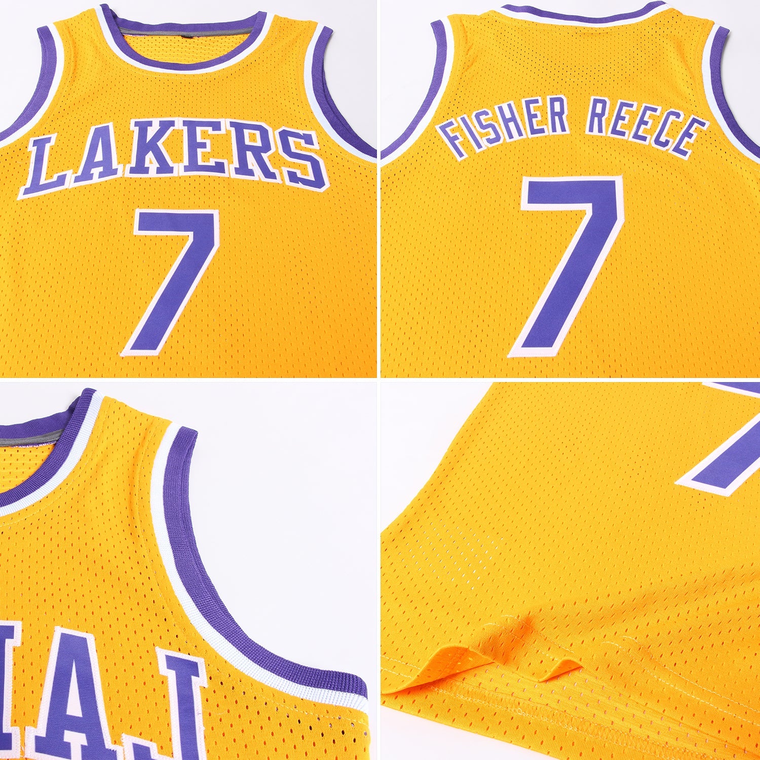 Custom Gold Purple-White Authentic Throwback Basketball Jersey - Sky-Custom