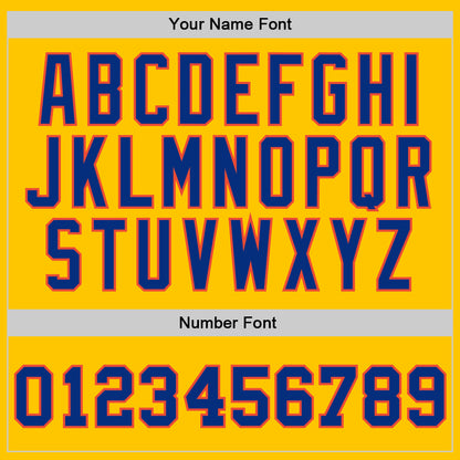 Custom Gold Royal-Orange Authentic Throwback Basketball Jersey - Sky-Custom