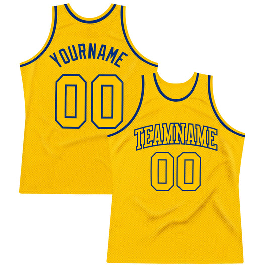 Custom Gold Gold-Royal Authentic Throwback Basketball Jersey - Sky-Custom