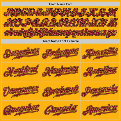 Custom Gold Crimson-Black Authentic Baseball Jersey - Sky-Custom
