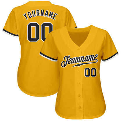 Custom Gold Steel Gray-White Authentic Baseball Jersey - Sky-Custom