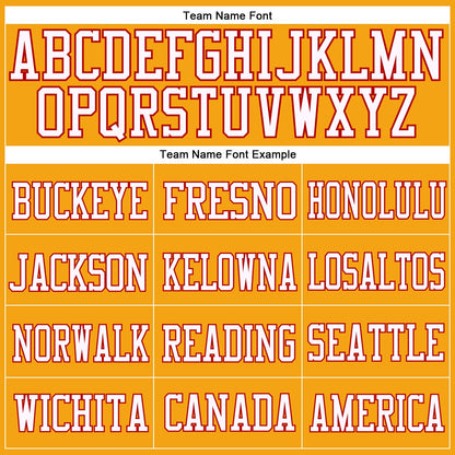 Custom Gold Red-White Mesh Authentic Football Jersey - Sky-Custom