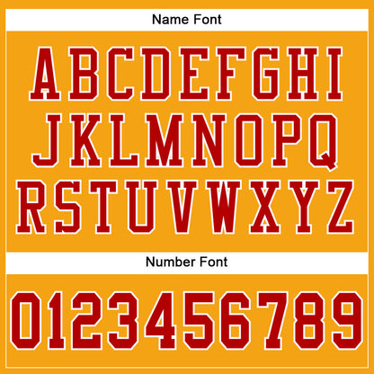 Custom Gold Red-White Mesh Authentic Football Jersey - Sky-Custom