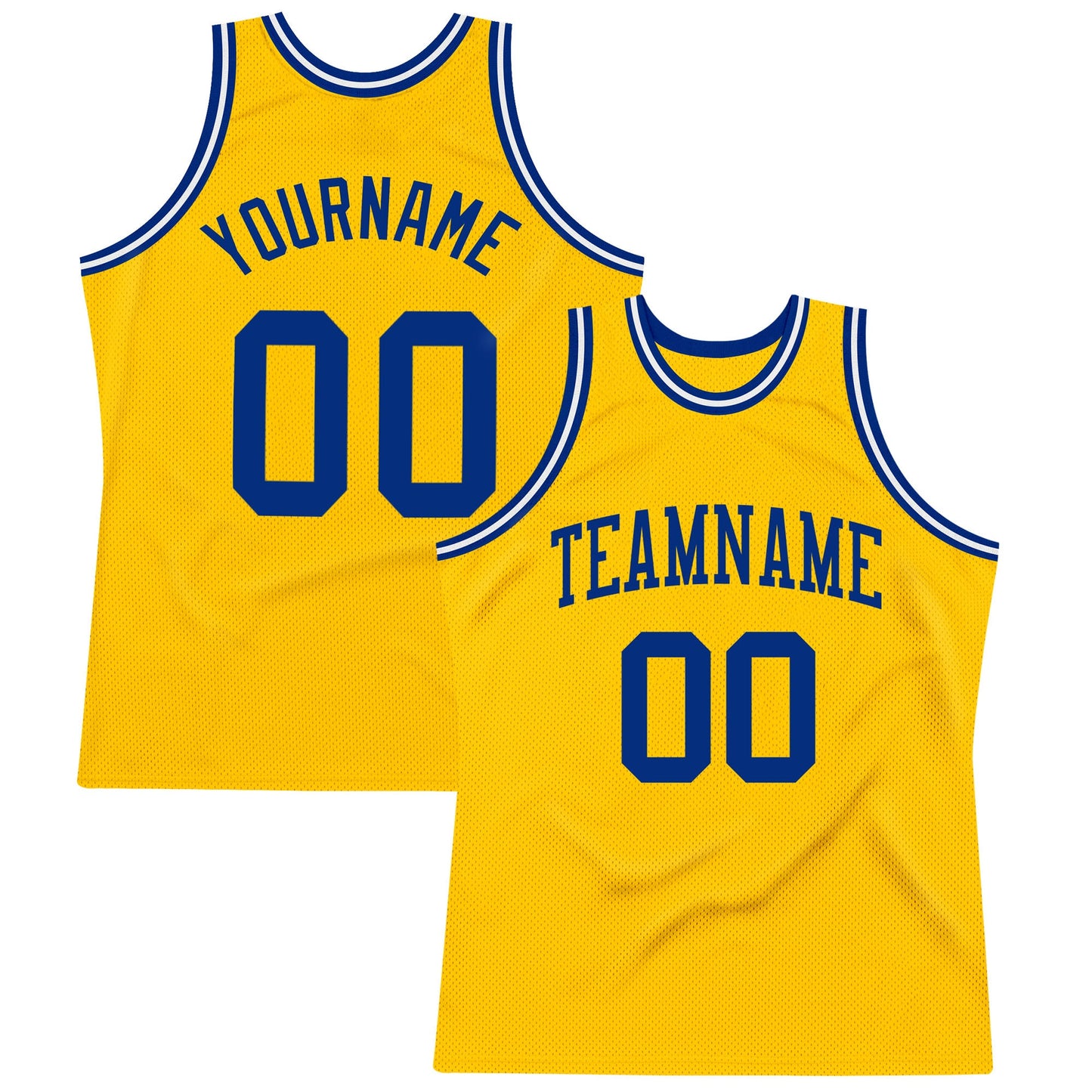 Custom Gold Royal-White Authentic Throwback Basketball Jersey - Sky-Custom