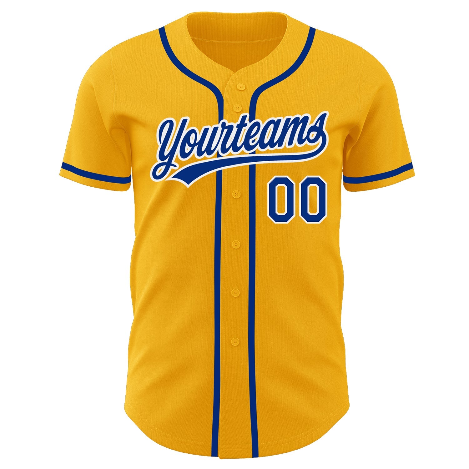 Custom Gold Royal-White Authentic Baseball Jersey - Sky-Custom