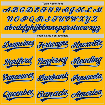 Custom Gold Navy-Light Blue Authentic Baseball Jersey - Sky-Custom