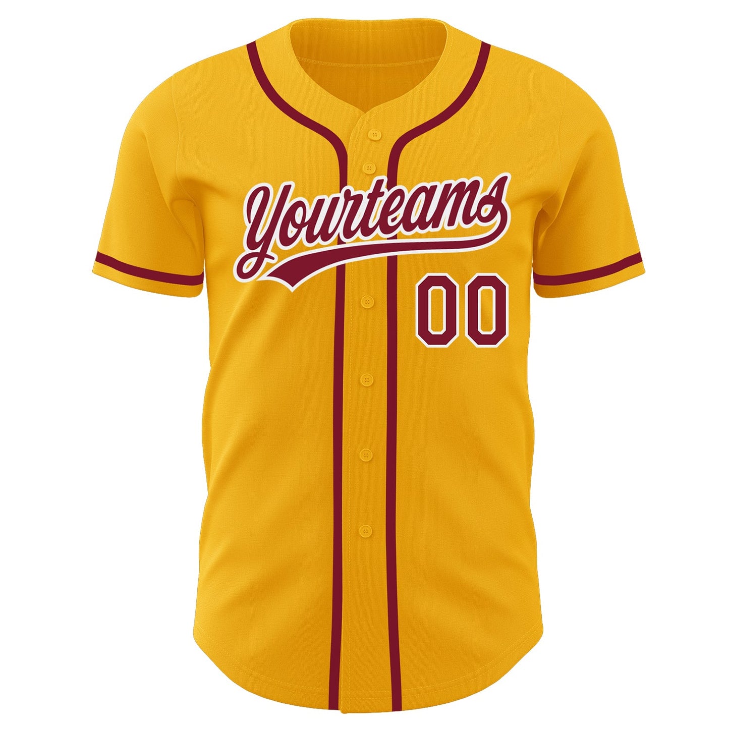 Custom Gold Crimson-White Authentic Baseball Jersey - Sky-Custom