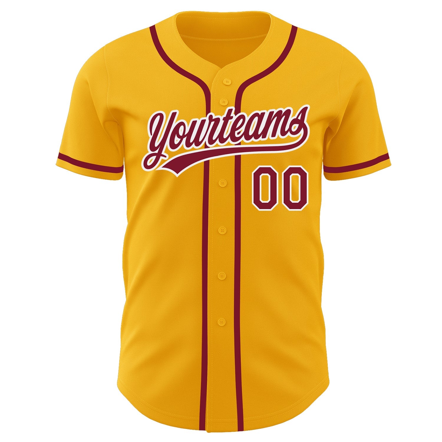 Custom Gold Crimson-White Authentic Baseball Jersey - Sky-Custom