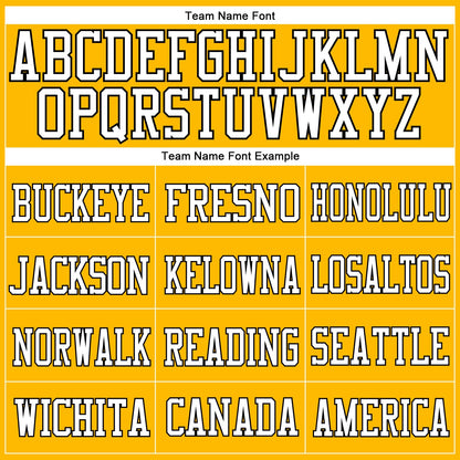 Custom Gold Black-White Mesh Authentic Football Jersey - Sky-Custom