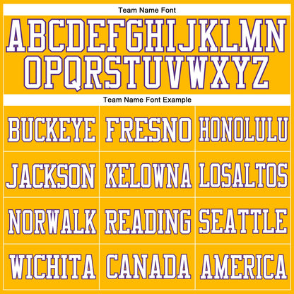 Custom Gold Purple-White Mesh Authentic Football Jersey - Sky-Custom