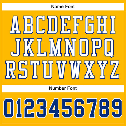 Custom Gold Royal-White Mesh Authentic Football Jersey - Sky-Custom