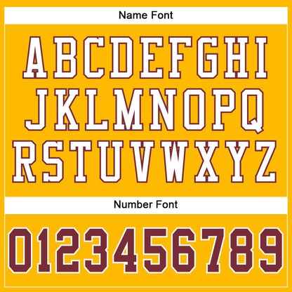 Custom Gold Burgundy-White Mesh Authentic Football Jersey - Sky-Custom