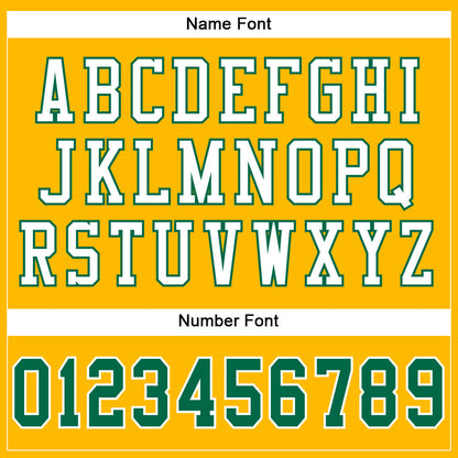 Custom Gold Kelly Green-White Mesh Authentic Football Jersey - Sky-Custom