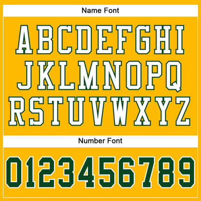 Custom Gold Green-White Mesh Authentic Football Jersey - Sky-Custom