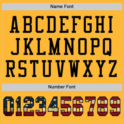 Custom Gold Vintage USA Flag-Black Mesh Authentic Football Jersey - Sky-Custom