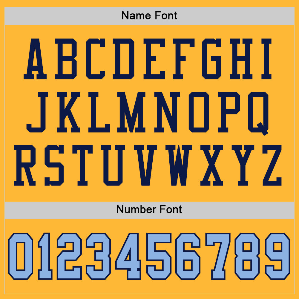 Custom Gold Light Blue-Navy Mesh Authentic Football Jersey - Sky-Custom