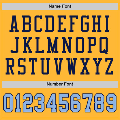 Custom Gold Light Blue-Navy Mesh Authentic Football Jersey - Sky-Custom