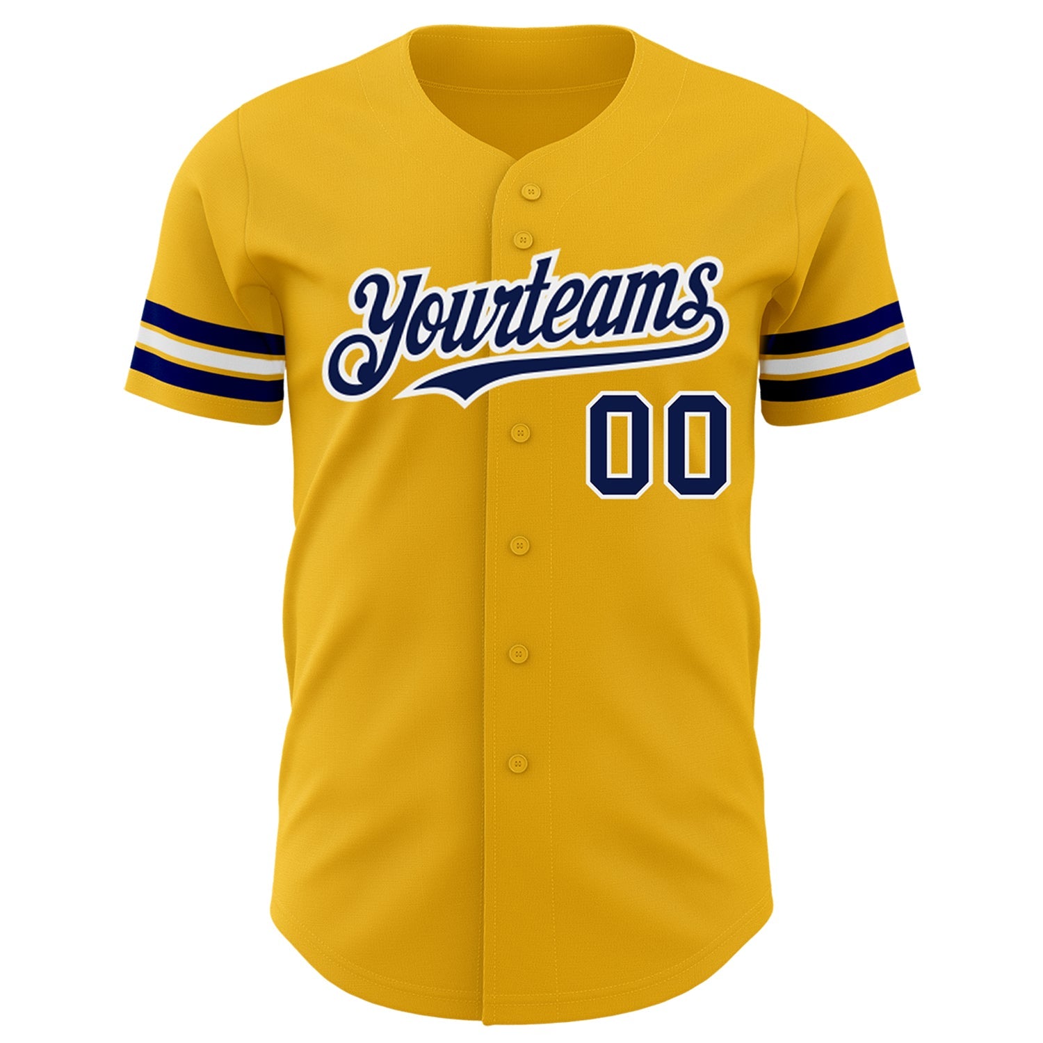 Custom Gold Navy-White Authentic Baseball Jersey - Sky-Custom