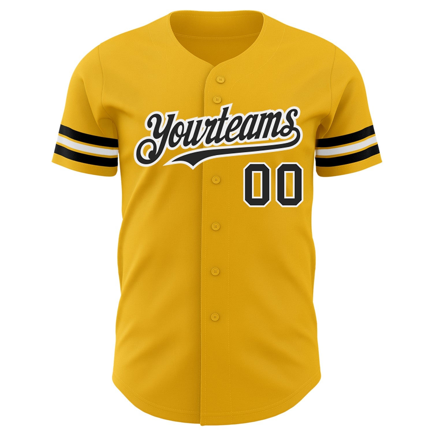 Custom Gold Black-White Authentic Baseball Jersey - Sky-Custom