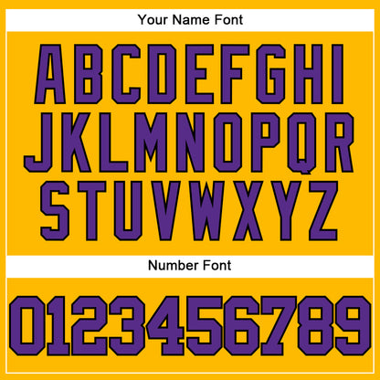 Custom Gold Purple-Black Authentic Baseball Jersey - Sky-Custom
