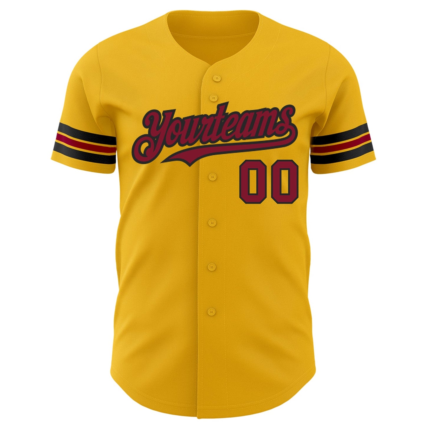 Custom Gold Crimson-Black Authentic Baseball Jersey - Sky-Custom