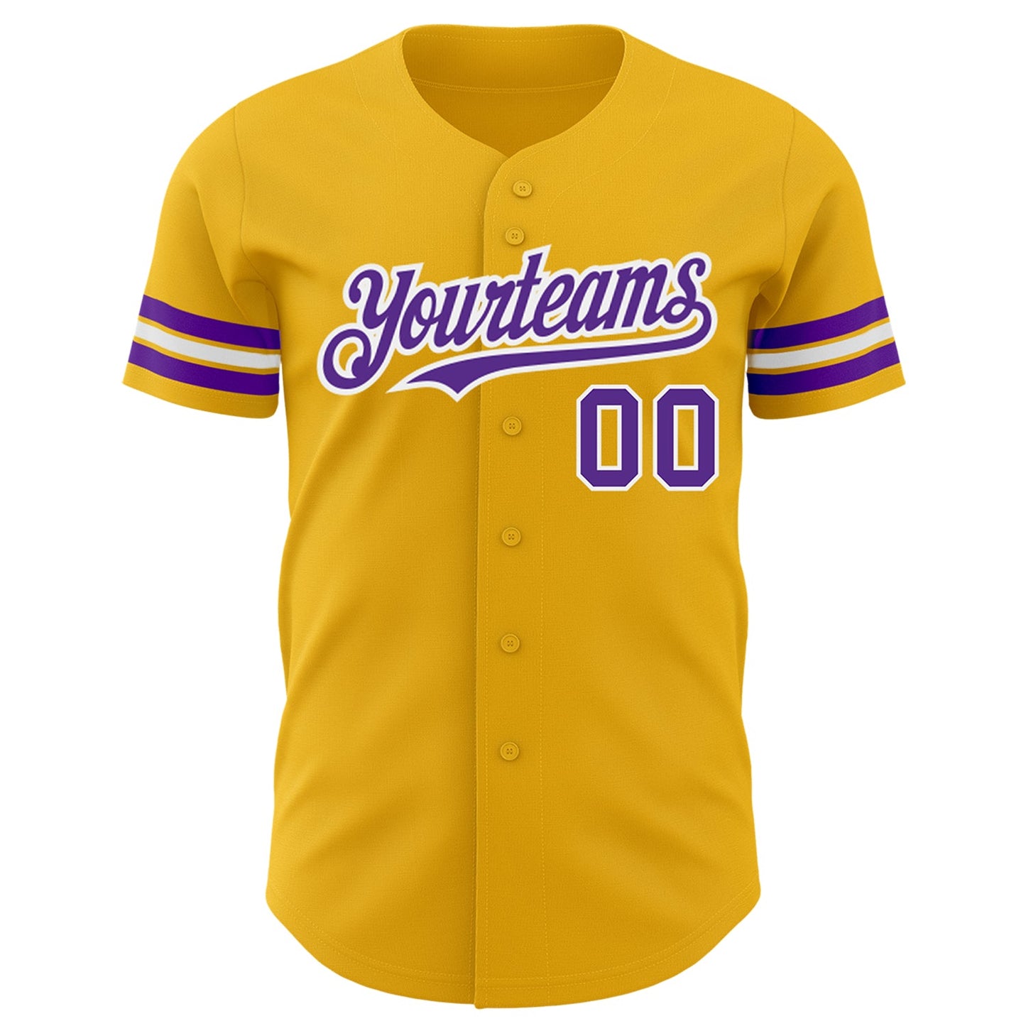 Custom Gold Purple-White Authentic Baseball Jersey - Sky-Custom