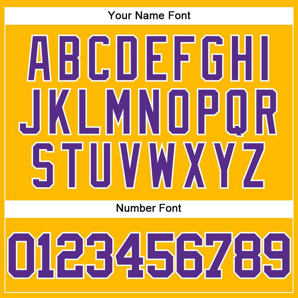 Custom Gold Purple-White Authentic Baseball Jersey - Sky-Custom