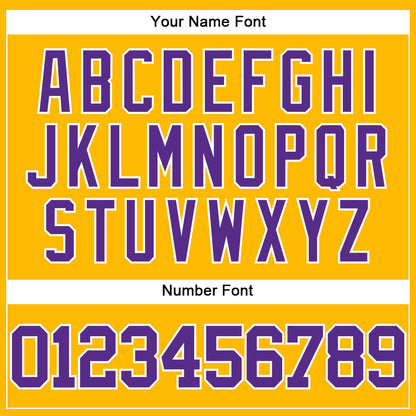 Custom Gold Purple-White Authentic Baseball Jersey - Sky-Custom