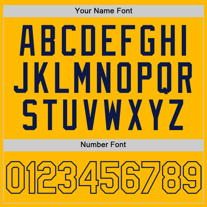 Custom Gold Navy Authentic Throwback Baseball Jersey - Sky-Custom