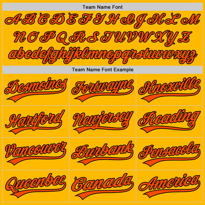 Custom Gold Orange-Black Authentic Throwback Baseball Jersey - Sky-Custom