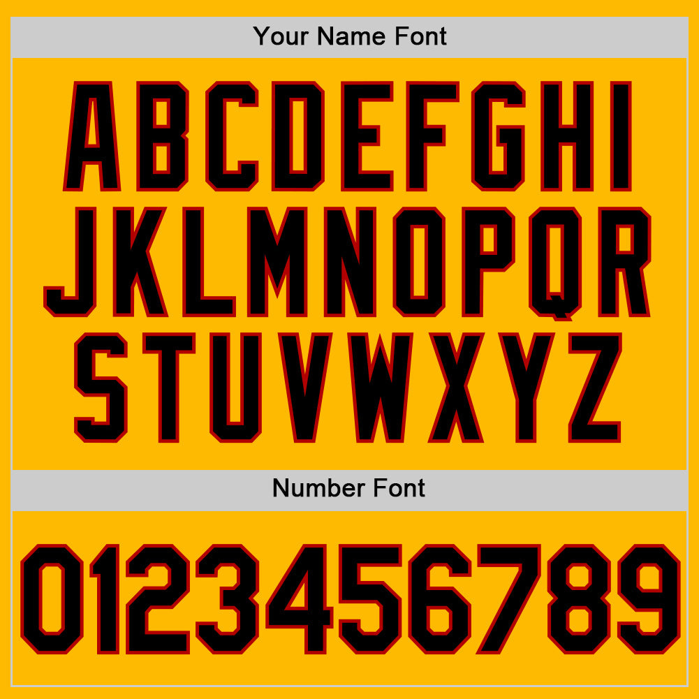 Custom Gold Black-Red Authentic Throwback Baseball Jersey - Sky-Custom