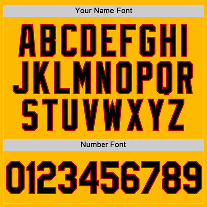 Custom Gold Black-Red Authentic Throwback Baseball Jersey - Sky-Custom