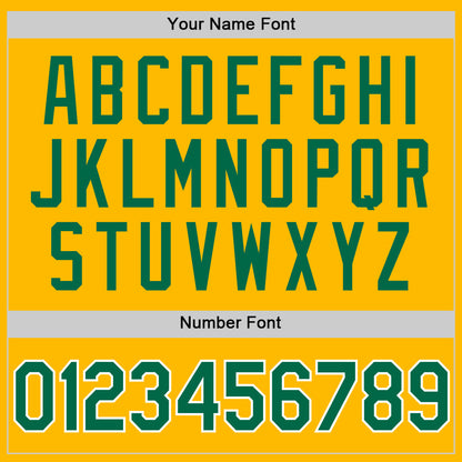 Custom Gold Kelly Green-White Authentic Throwback Baseball Jersey - Sky-Custom