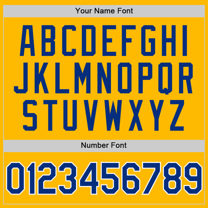 Custom Gold Royal-White Authentic Throwback Baseball Jersey - Sky-Custom