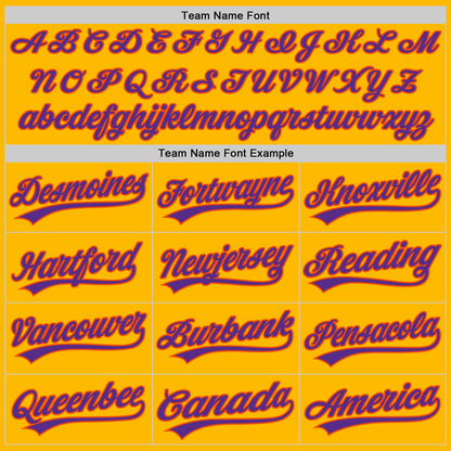 Custom Gold Purple-Orange Authentic Throwback Baseball Jersey - Sky-Custom
