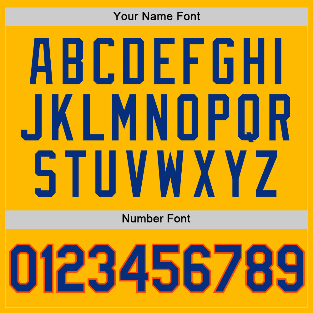 Custom Gold Royal-Orange Authentic Throwback Baseball Jersey - Sky-Custom