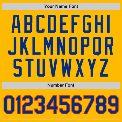 Custom Gold Royal-Orange Authentic Throwback Baseball Jersey - Sky-Custom