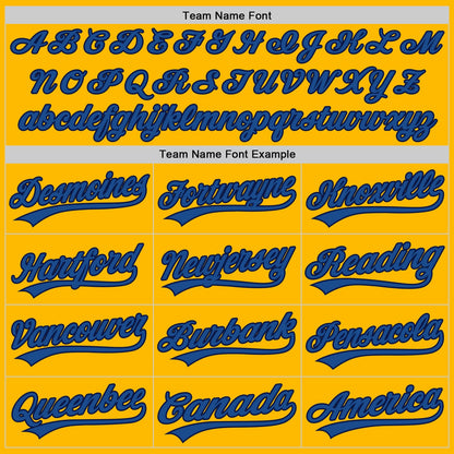 Custom Gold Blue-Navy Authentic Throwback Baseball Jersey - Sky-Custom