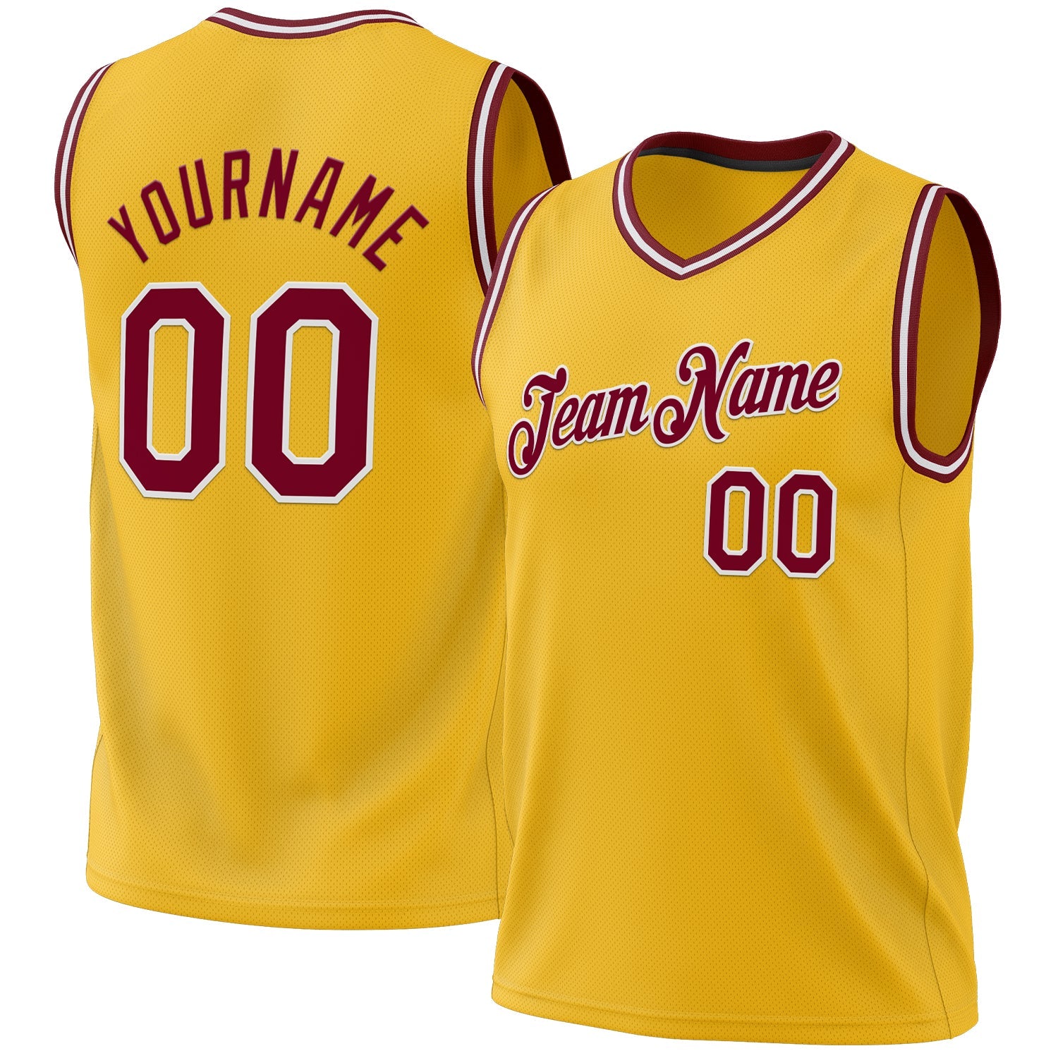 Custom Gold Maroon-White Authentic Throwback Basketball Jersey - Sky-Custom