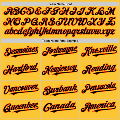 Custom Gold Black-Orange Mesh Authentic Throwback Baseball Jersey - Sky-Custom